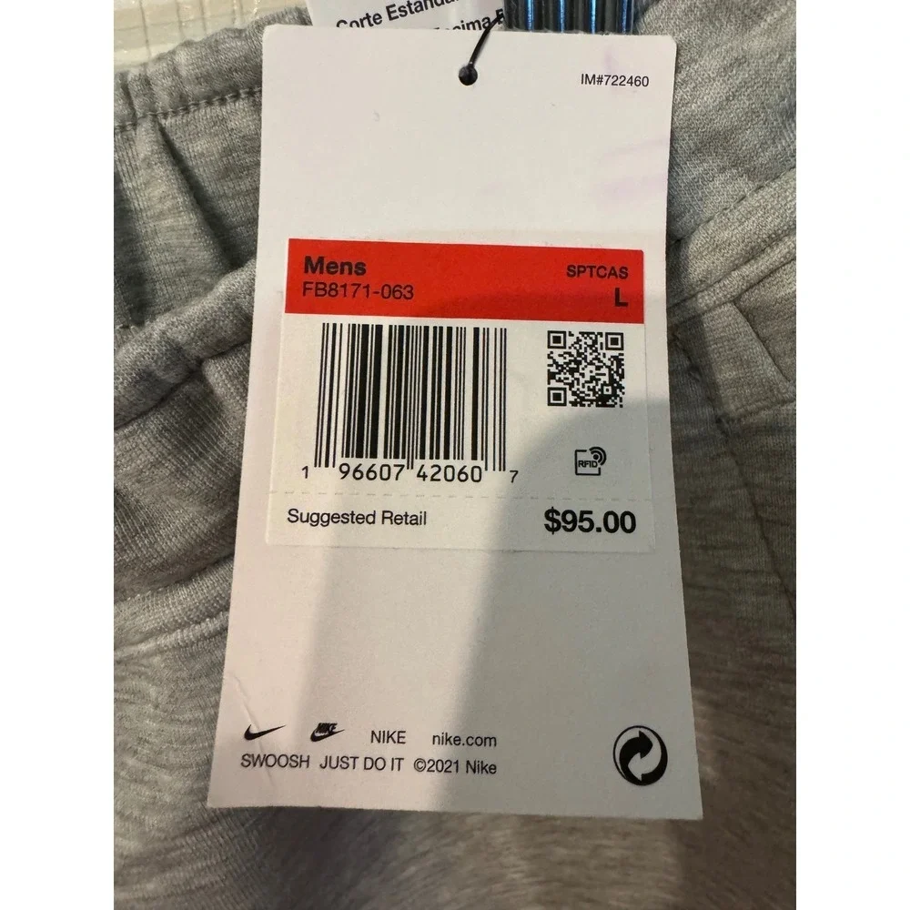 Nike Tech Fleece Men's‎ Gray Shorts Lightweight Athletic Training Large (B) - Picture 2 of 8